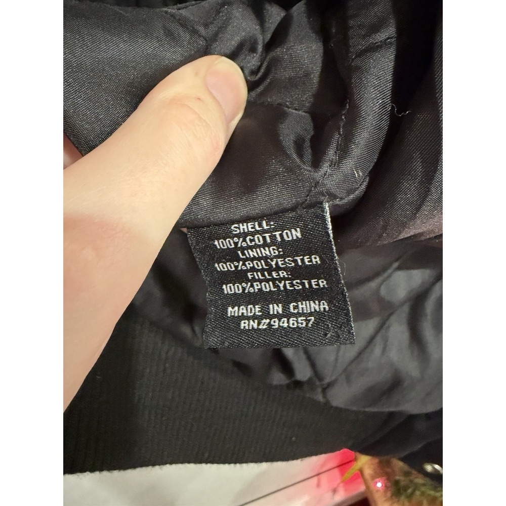 Vintage Y2K Blue Axes Snap Bomber Jacket Skulls Size XL - Picture 6 of 12